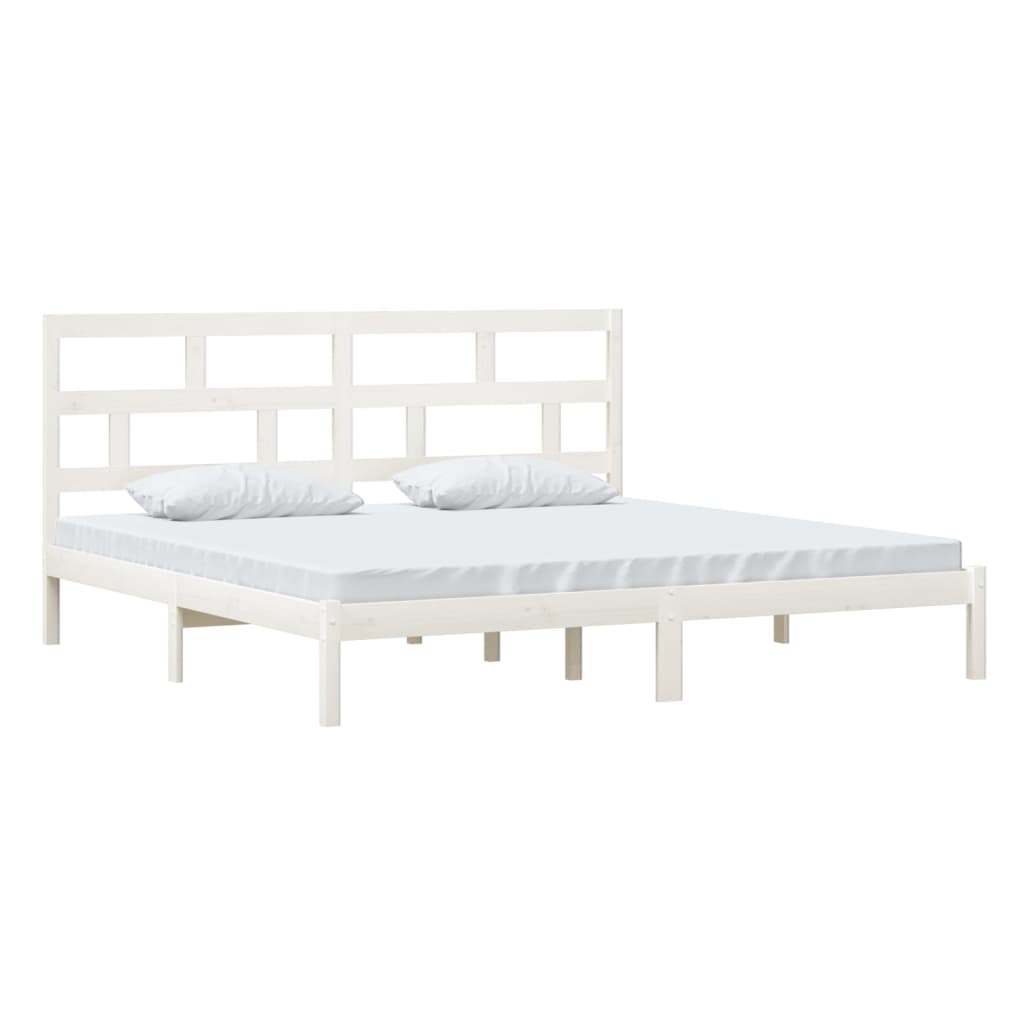 vidaXL Estrutura de cama 200x200 cm madeira de pinho maciça branco