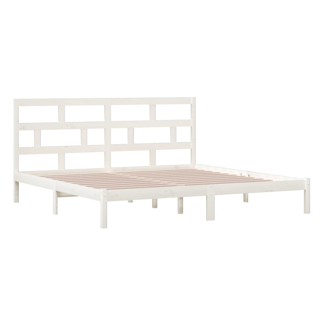 vidaXL Estrutura de cama 200x200 cm madeira de pinho maciça branco