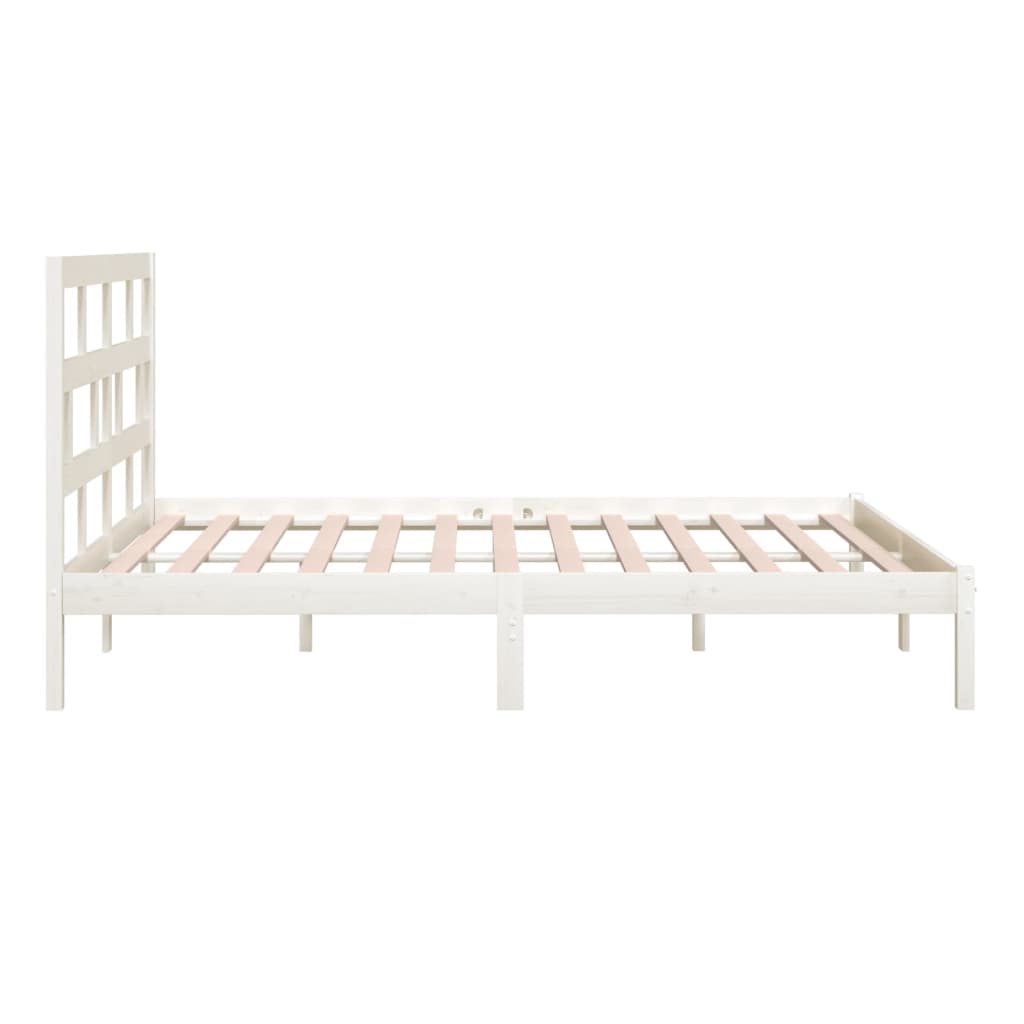 vidaXL Estrutura de cama 200x200 cm madeira de pinho maciça branco