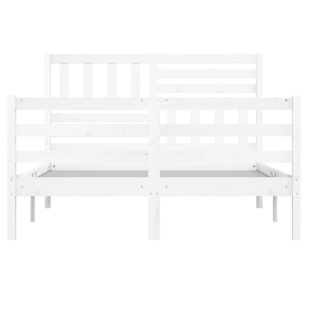 vidaXL Estrutura cama pequena casal 120x190 cm pinho maciço branco