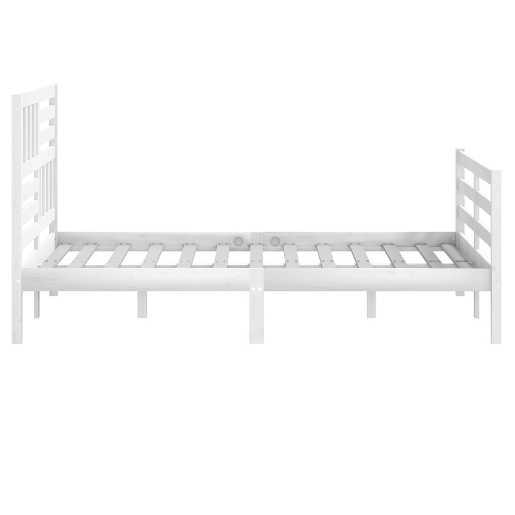 vidaXL Estrutura cama pequena casal 120x190 cm pinho maciço branco