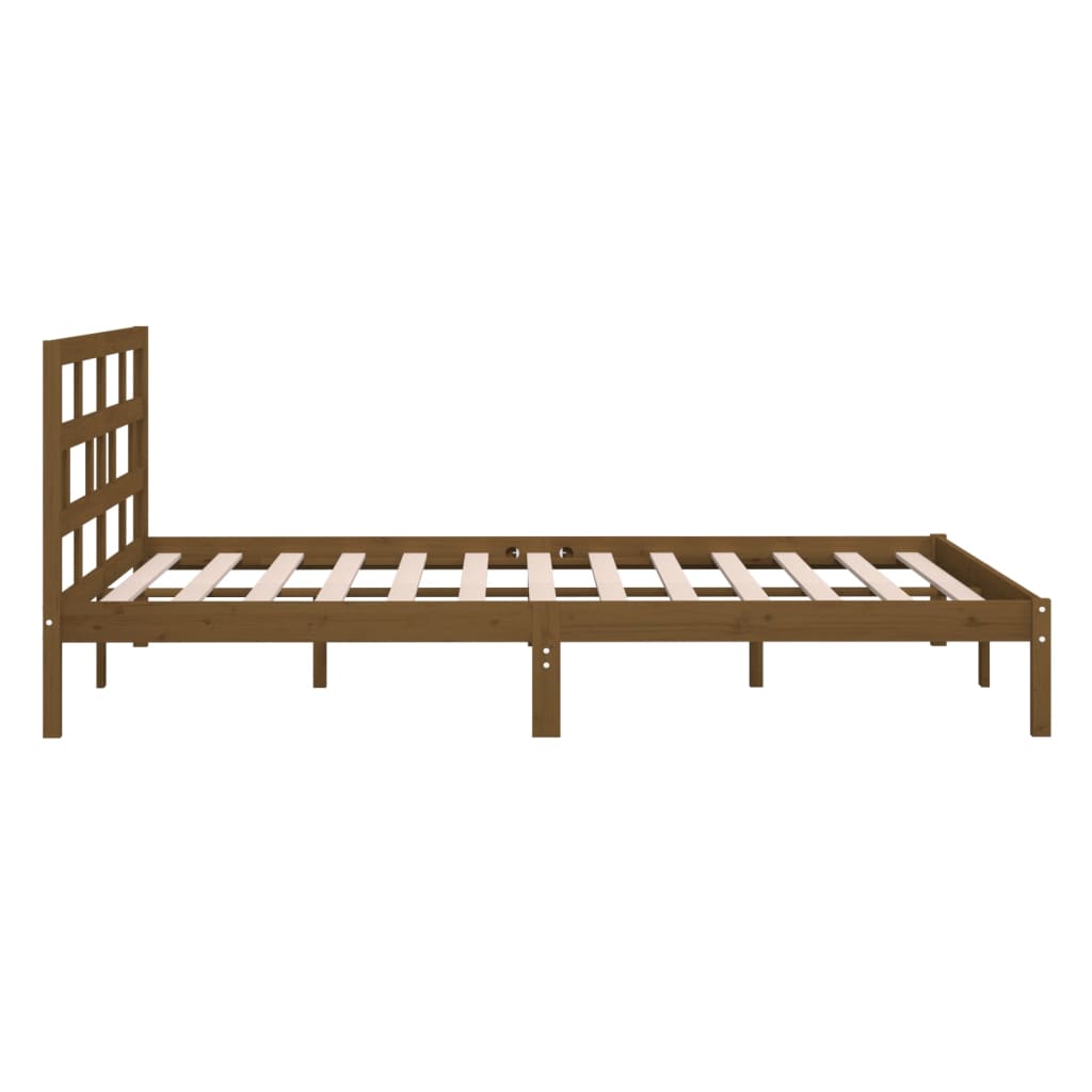 vidaXL Estrutura cama king 150x200 cm madeira maciça castanho-mel