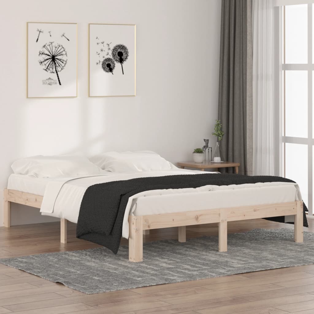 vidaXL Estrutura de cama 140x190 cm pinho maciço