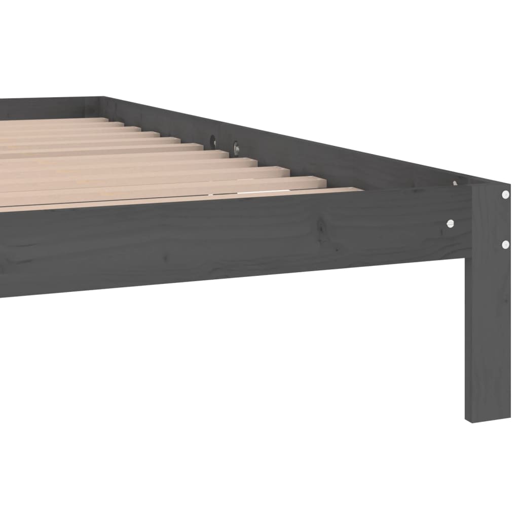 vidaXL Estrutura de cama 200x200 cm pinho maciço cinzento