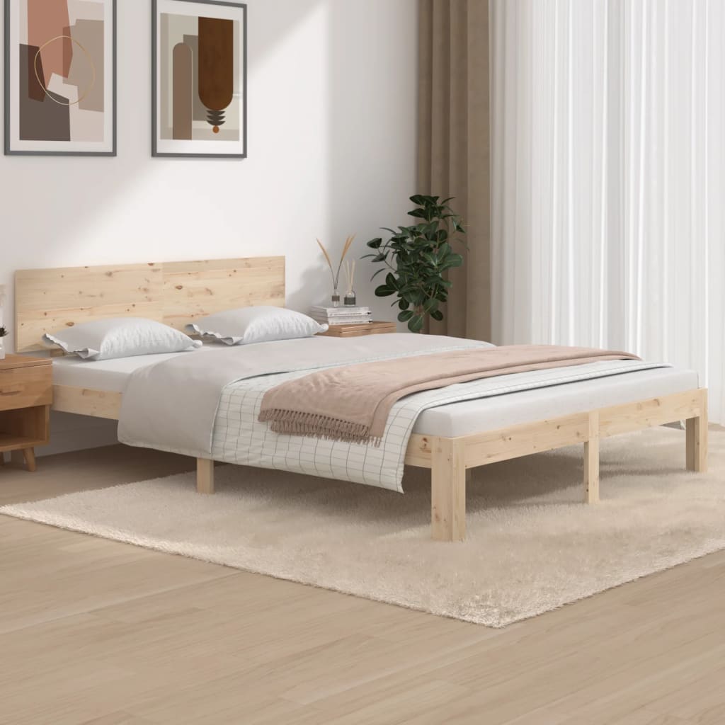 vidaXL Estrutura de cama 140x200 cm pinho maciço