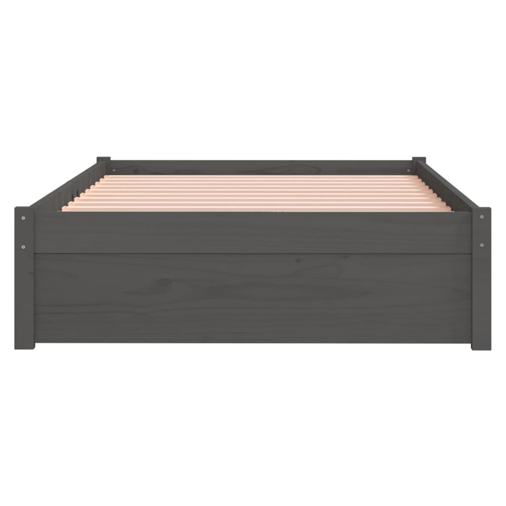 vidaXL Estrutura de cama 100x200 cm madeira maciça cinzento