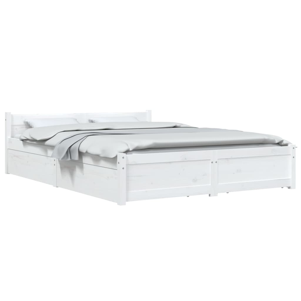 vidaXL Estrutura de cama c/ gavetas 140x190 cm branco