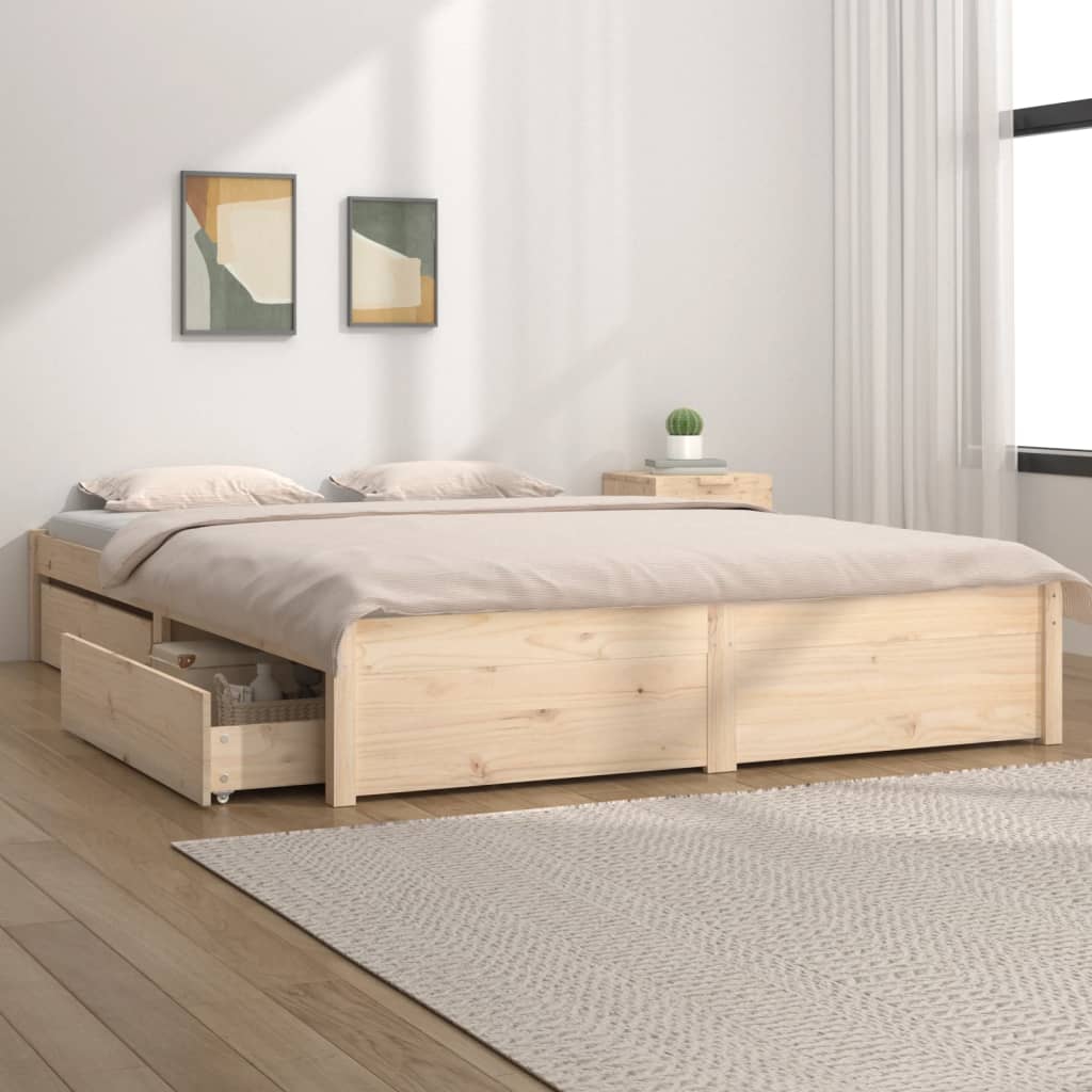 vidaXL Estrutura de cama com gavetas 200x200 cm