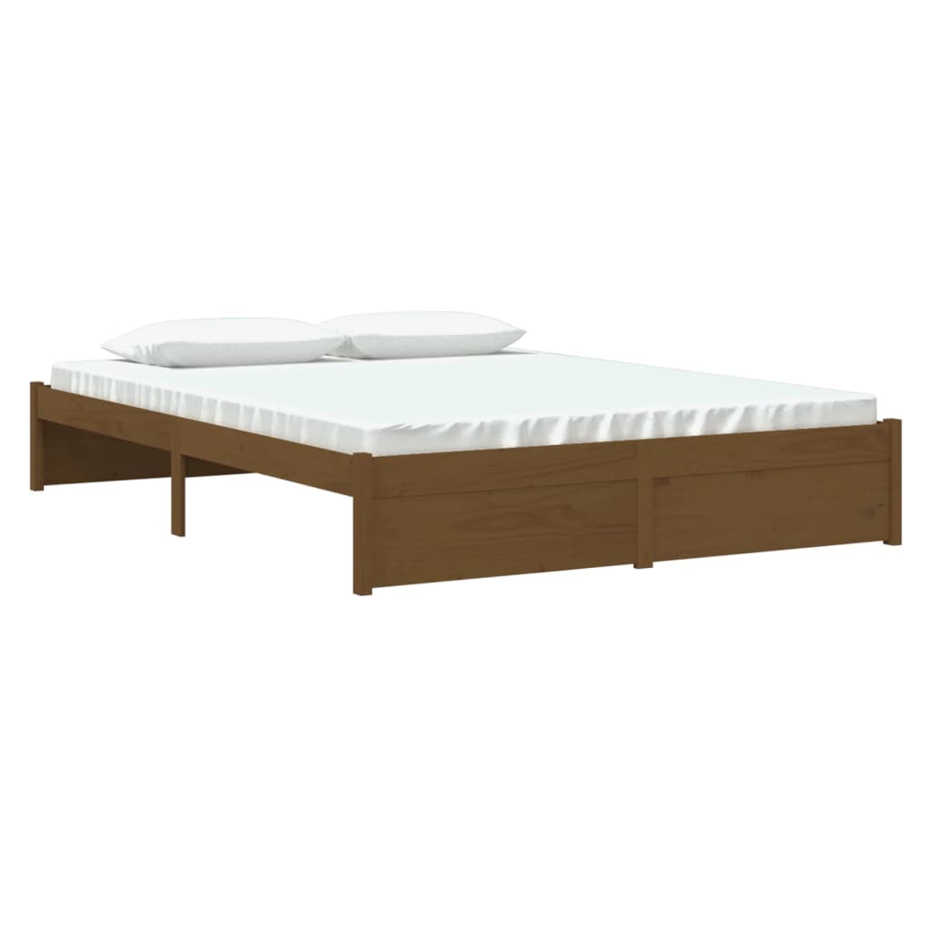 vidaXL Estrutura cama king 150x200 cm madeira maciça castanho-mel