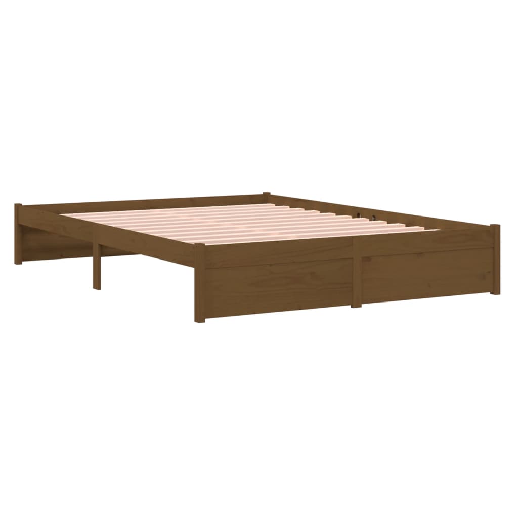 vidaXL Estrutura cama king 150x200 cm madeira maciça castanho-mel