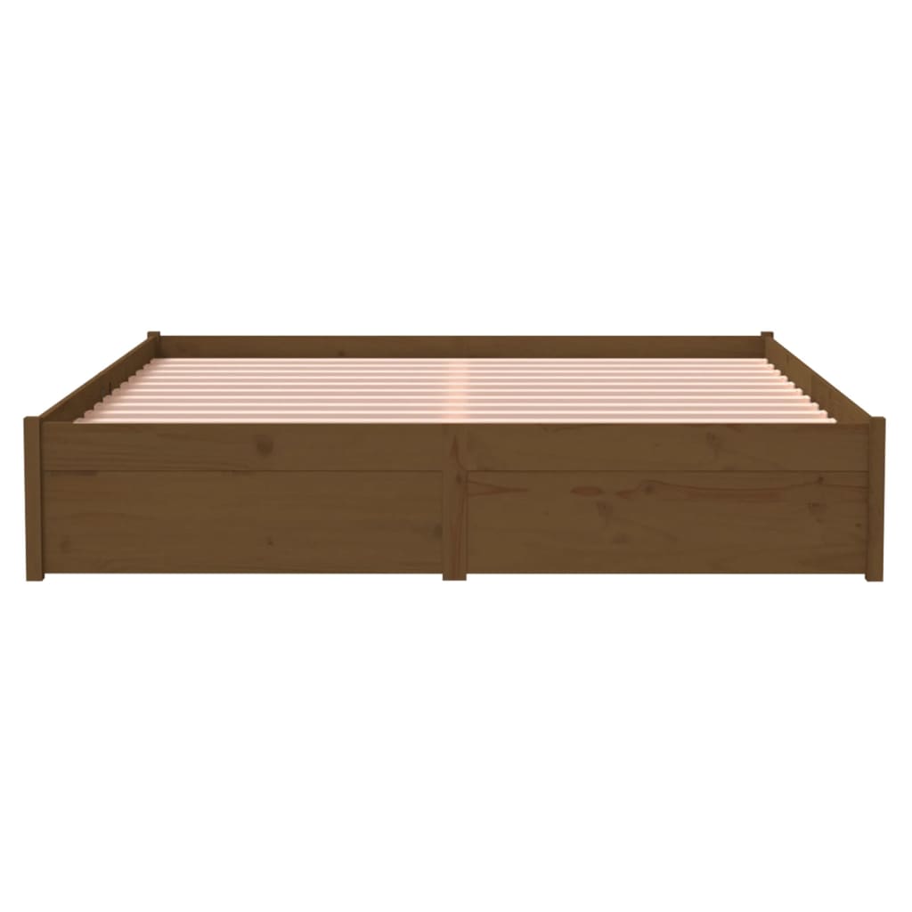 vidaXL Estrutura cama king 150x200 cm madeira maciça castanho-mel