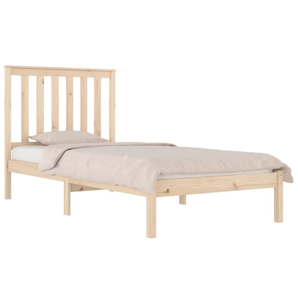 vidaXL Estrutura de cama solteiro 90x190 cm pinho maciço