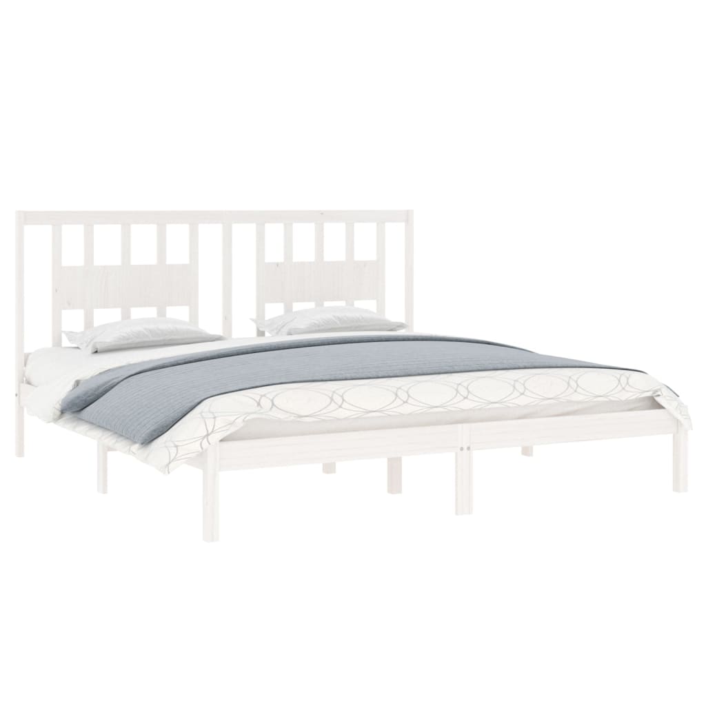 vidaXL Estrutura de cama super king pinho maciço 180x200 cm branco