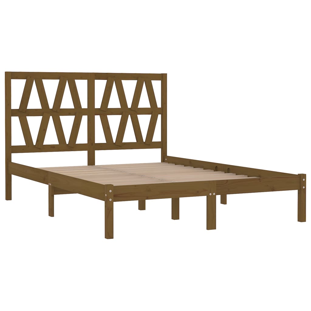 vidaXL Estrutura cama pequena de casal 120x190 cm pinho castanho-mel