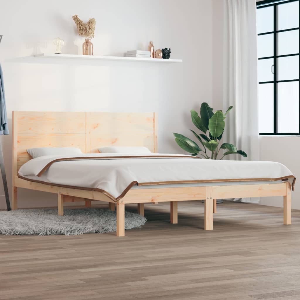 vidaXL Estrutura de cama dupla pequena 4FT 120x190 cm madeira maciça