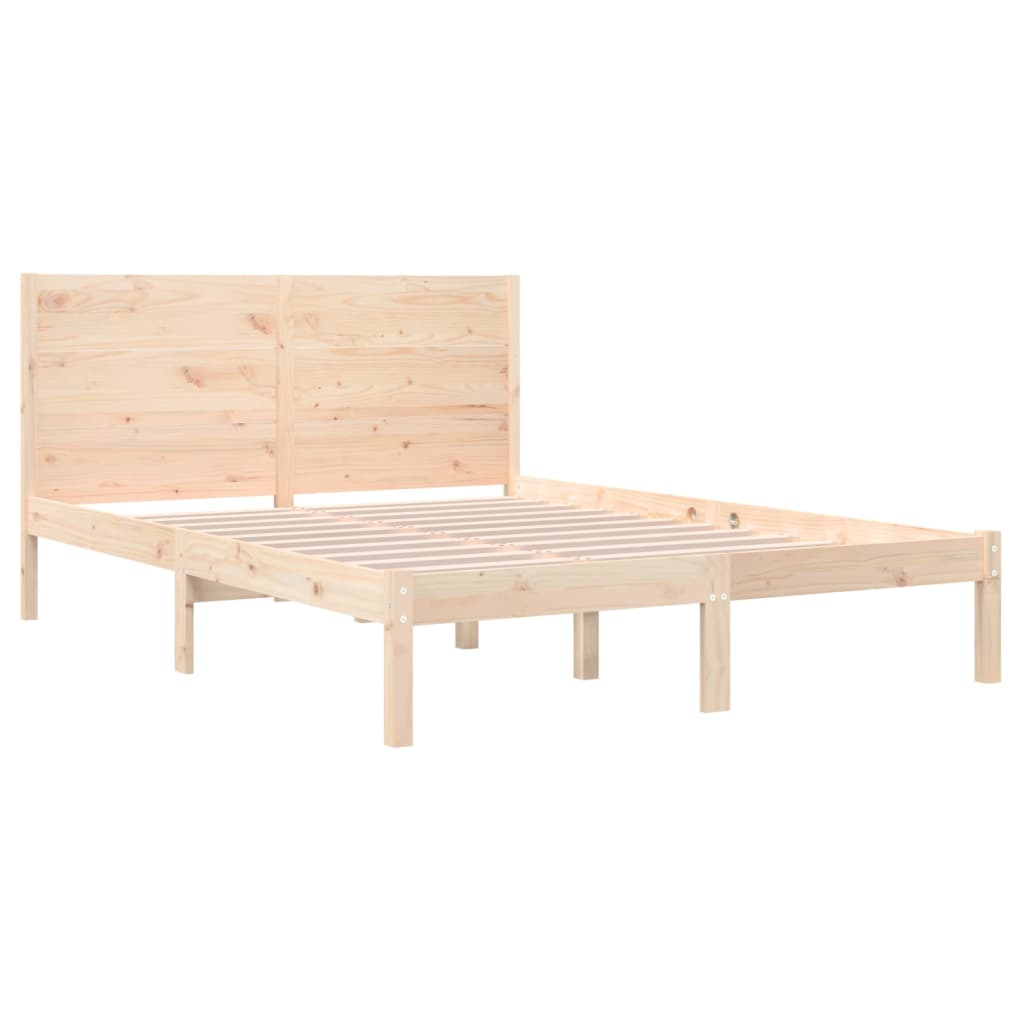 vidaXL Estrutura de cama dupla pequena 4FT 120x190 cm madeira maciça