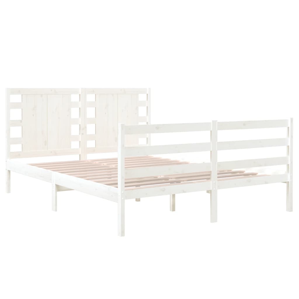 vidaXL Estrutura de cama 140x200 cm madeira de pinho maciça branco