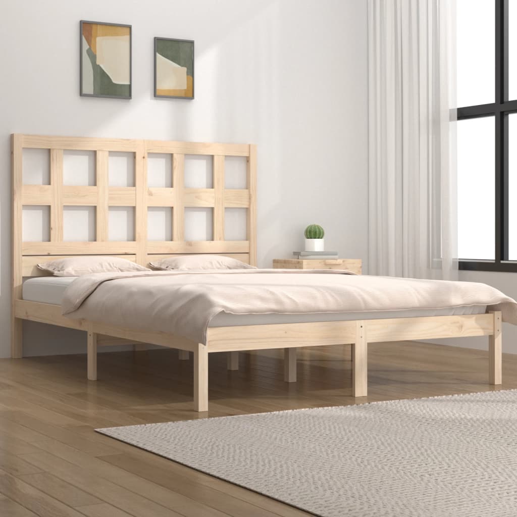 vidaXL Estrutura de cama 140x190 cm pinho maciço