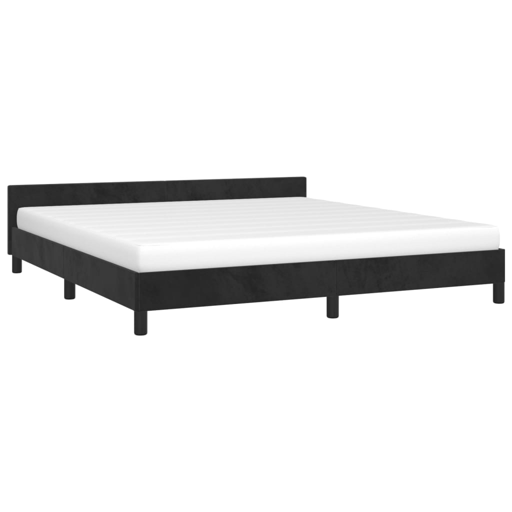 vidaXL Estrutura de cama c/ cabeceira 180x200 cm veludo preto