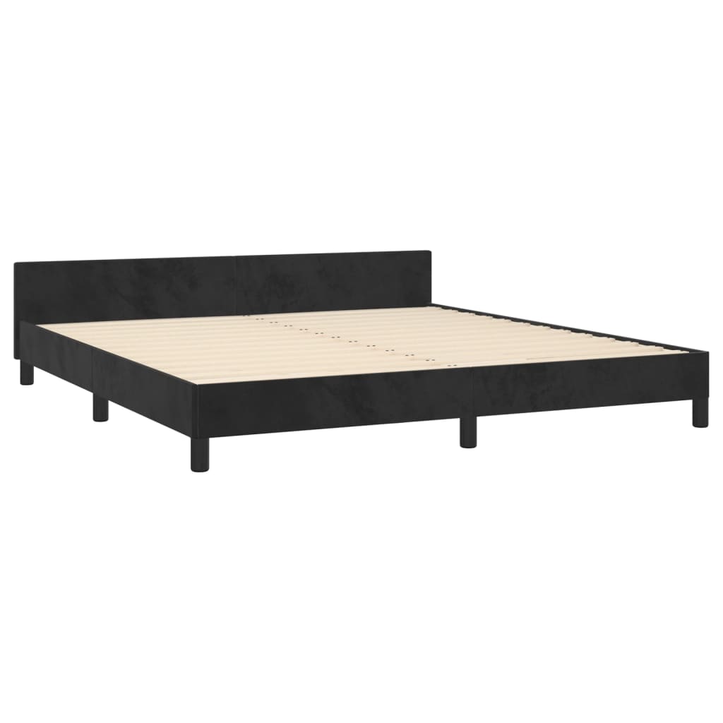 vidaXL Estrutura de cama c/ cabeceira 180x200 cm veludo preto