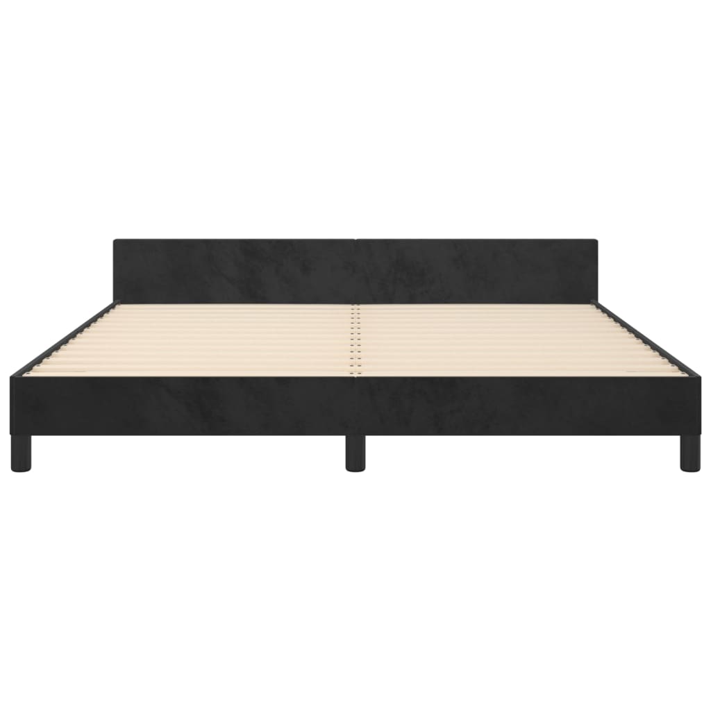 vidaXL Estrutura de cama c/ cabeceira 180x200 cm veludo preto