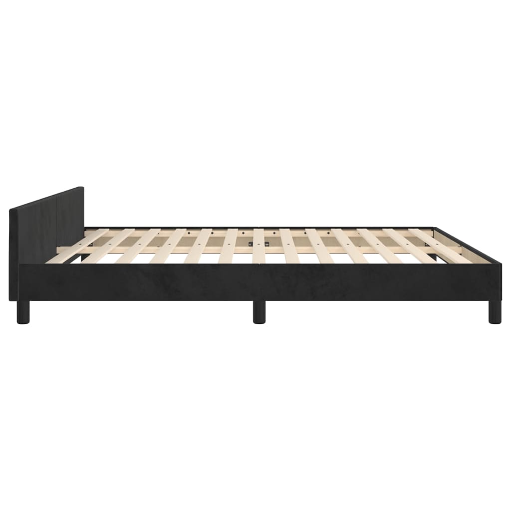 vidaXL Estrutura de cama c/ cabeceira 180x200 cm veludo preto