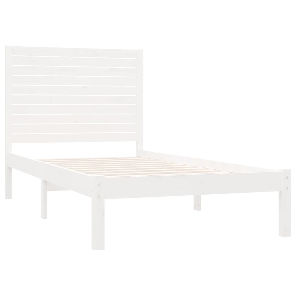 vidaXL Estrutura de cama 90x200 cm madeira maciça branco