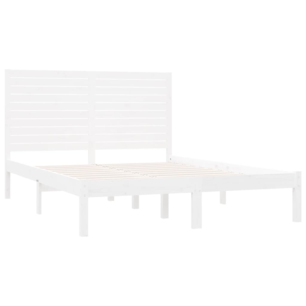 vidaXL Estrutura de cama 160x200 cm madeira maciça branco