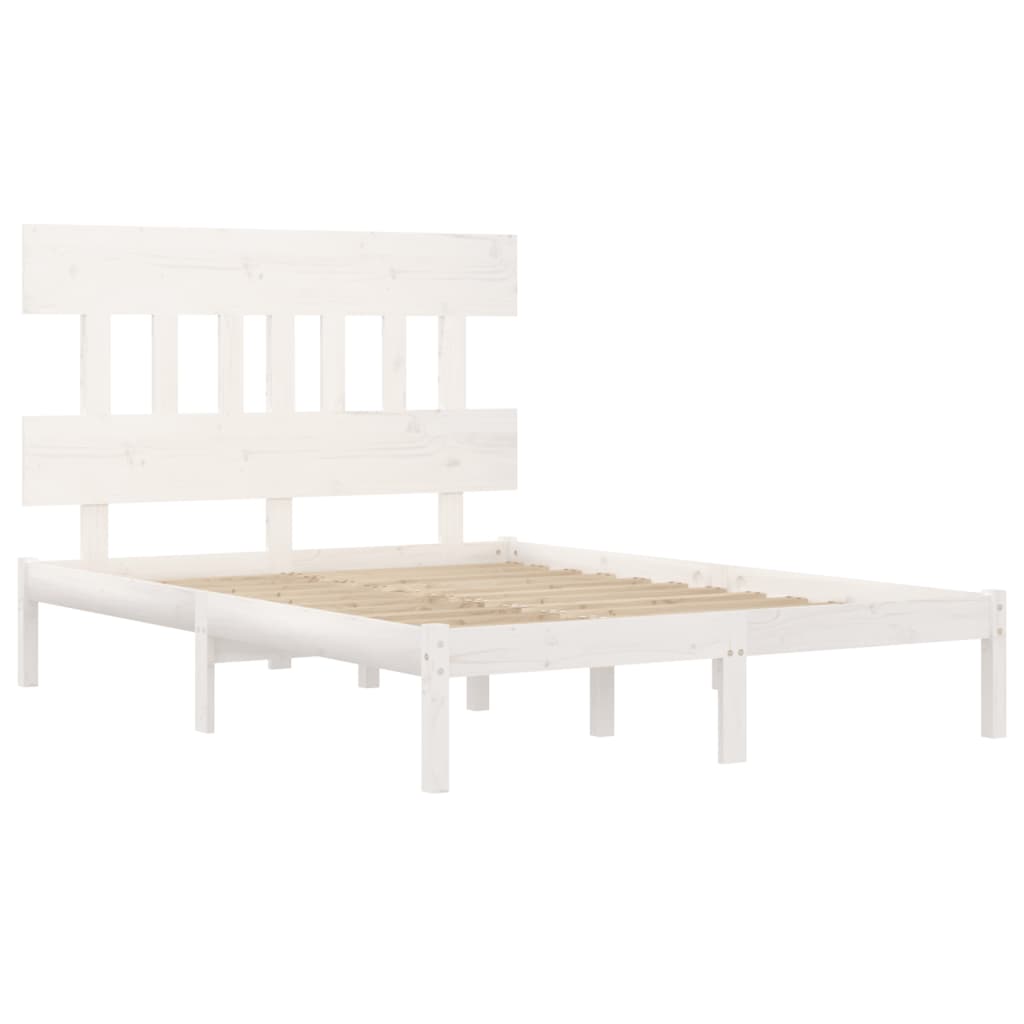 vidaXL Estrutura de cama 120x200 cm madeira maciça branco