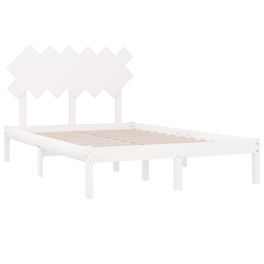 vidaXL Estrutura de cama 120x200 cm madeira maciça branco