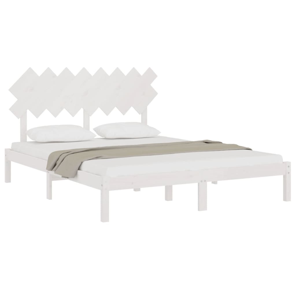 vidaXL Estrutura de cama 160x200 cm madeira maciça branco