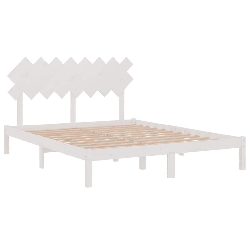 vidaXL Estrutura de cama 160x200 cm madeira maciça branco