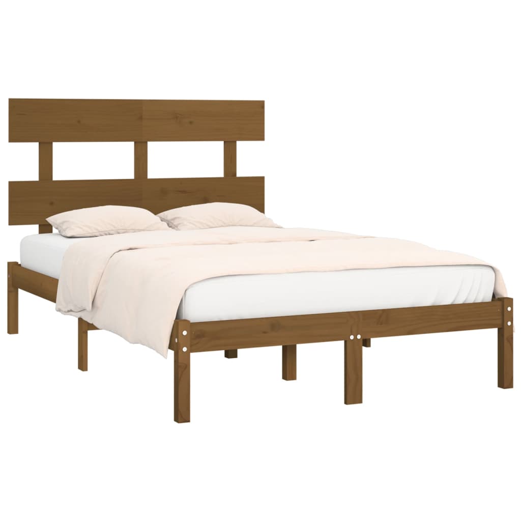 vidaXL Estrutura de cama 120x200 cm madeira maciça castanho mel