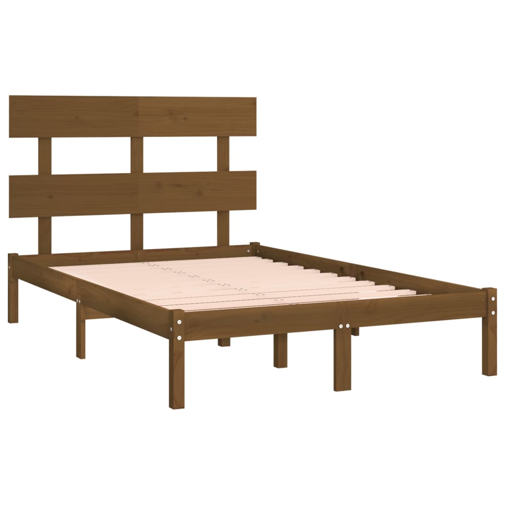 vidaXL Estrutura de cama 120x200 cm madeira maciça castanho mel