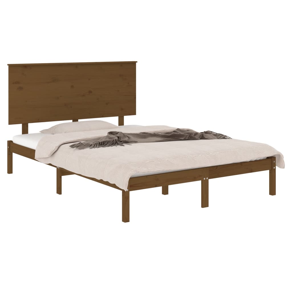 vidaXL Estrutura cama pequena de casal 120x190 cm madeira castanho-mel