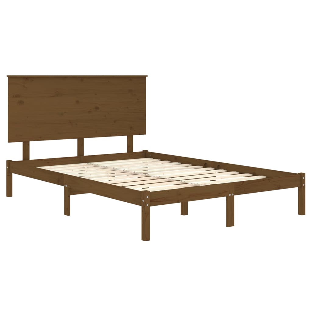 vidaXL Estrutura cama pequena de casal 120x190 cm madeira castanho-mel