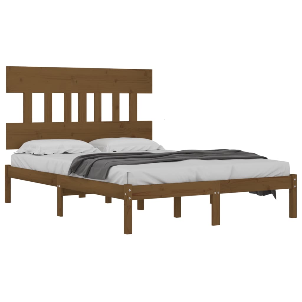 vidaXL Estrutura de cama 120x200 cm madeira maciça castanho mel