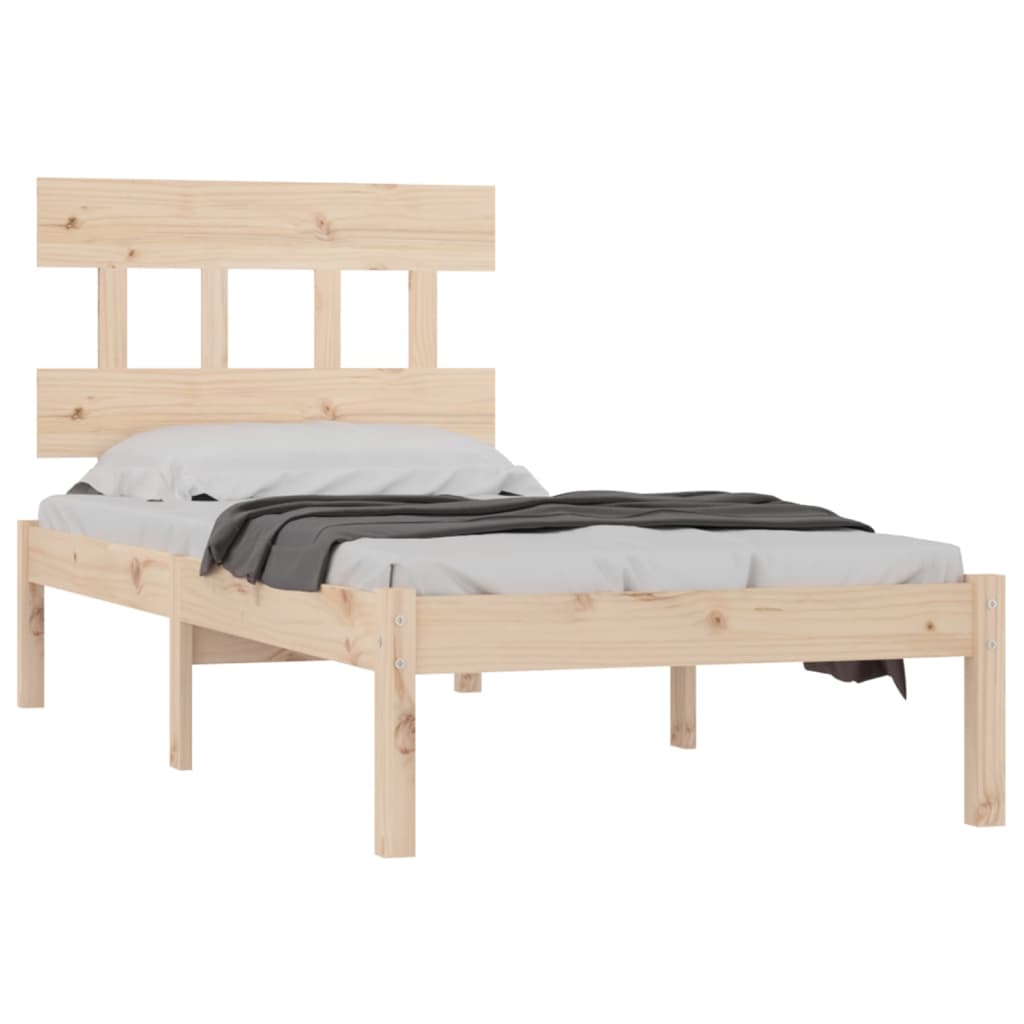 vidaXL Estrutura de cama solteiro 90x190 cm madeira maciça