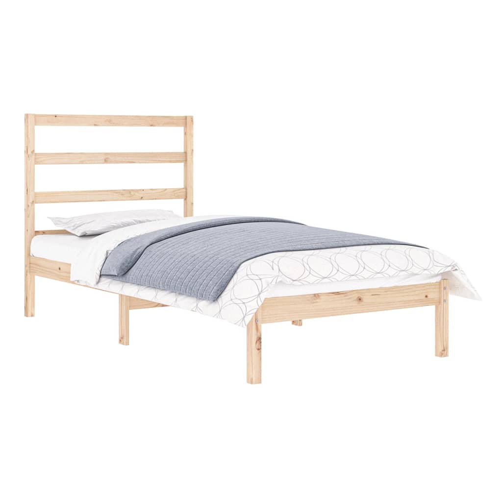 vidaXL Estrutura de cama pequena solteiro 75x190 cm madeira maciça