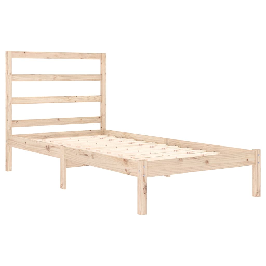 vidaXL Estrutura de cama pequena solteiro 75x190 cm madeira maciça