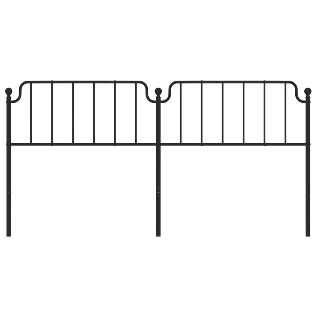 vidaXL Cabeceira de cama 193 cm metal preto