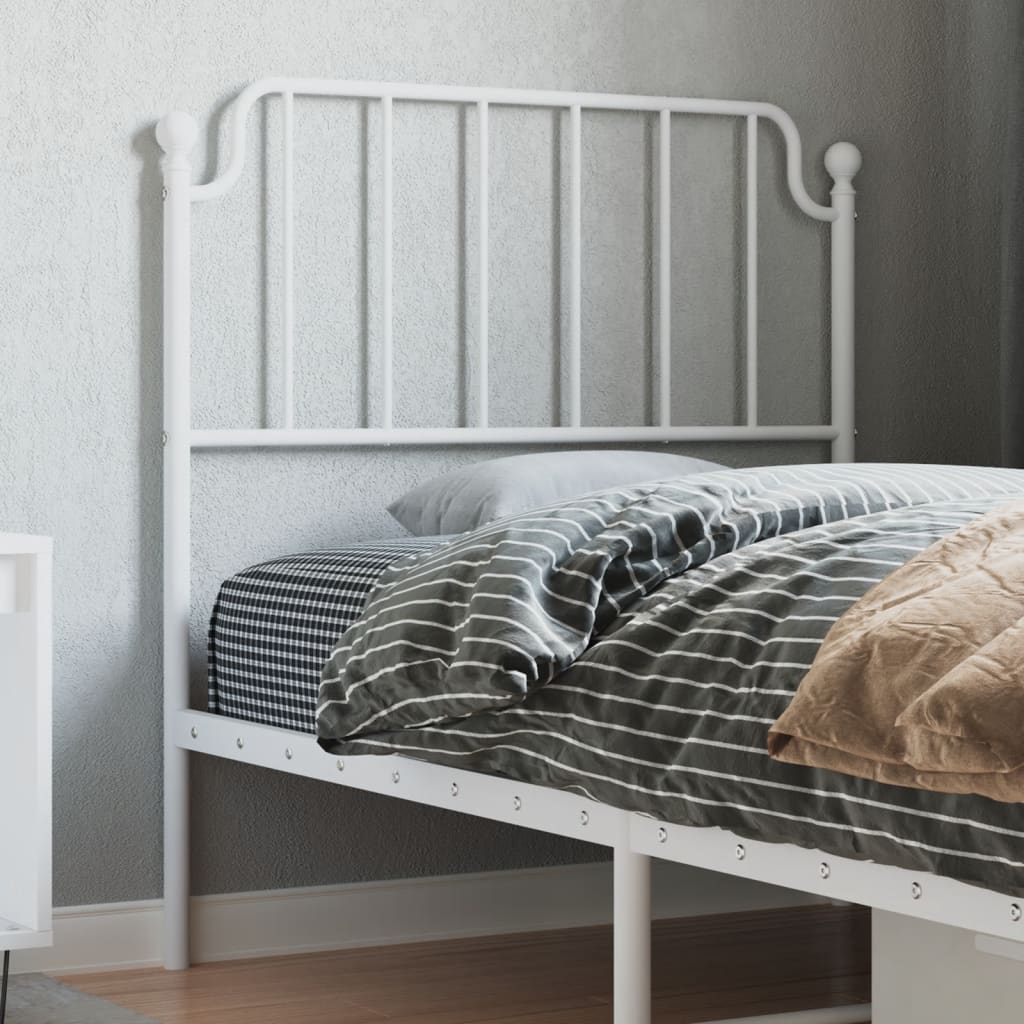 vidaXL Cabeceira de cama 90 cm metal branco