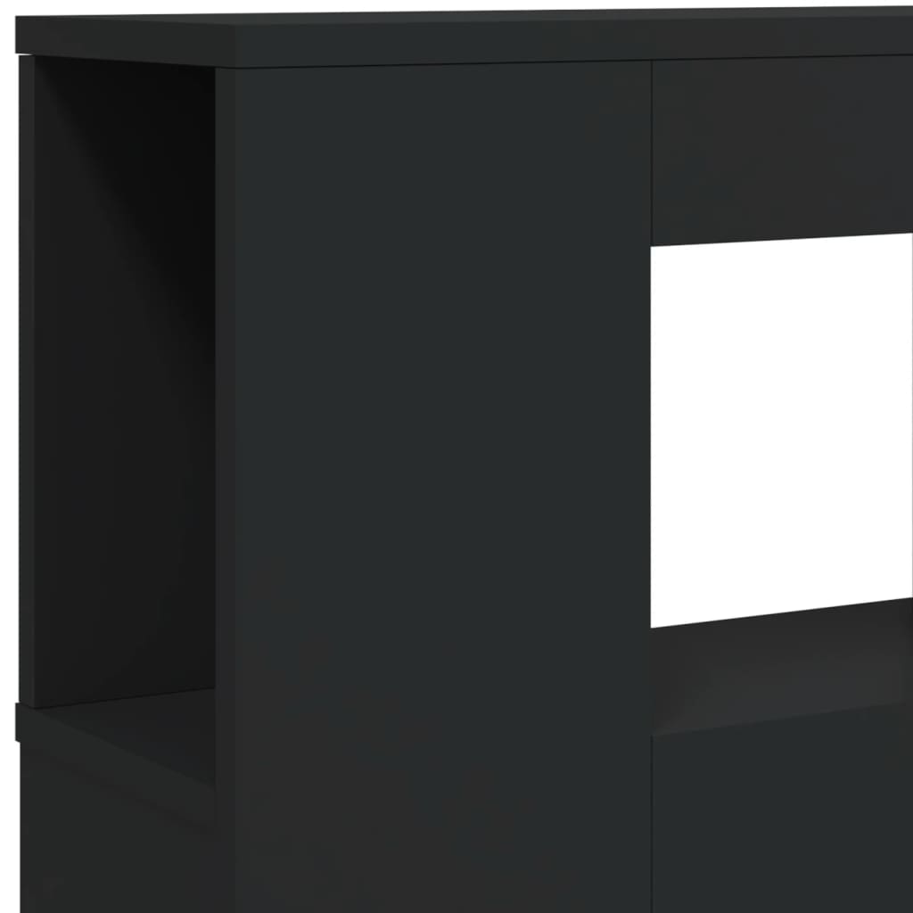 vidaXL Cabeceira cama c/ LEDs 120x18,5x103,5 cm deriv. madeira preto