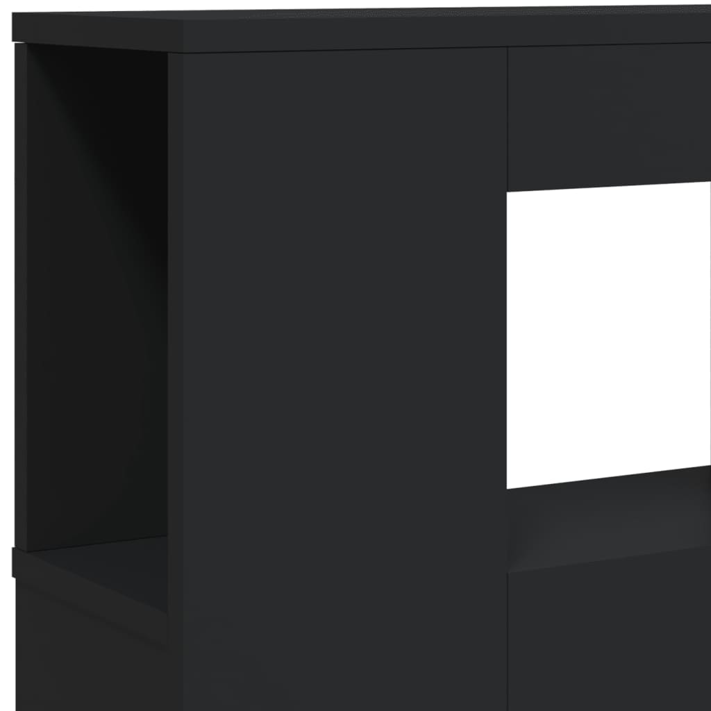 vidaXL Cabeceira cama c/ LEDs 220x18,5x103,5 cm deriv. madeira preto