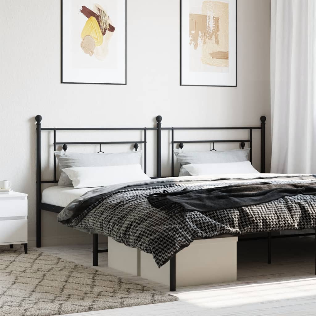 vidaXL Cabeceira de cama 200 cm metal preto