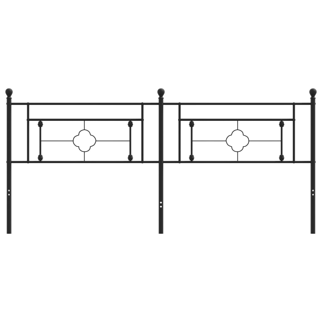 vidaXL Cabeceira de cama 200 cm metal preto