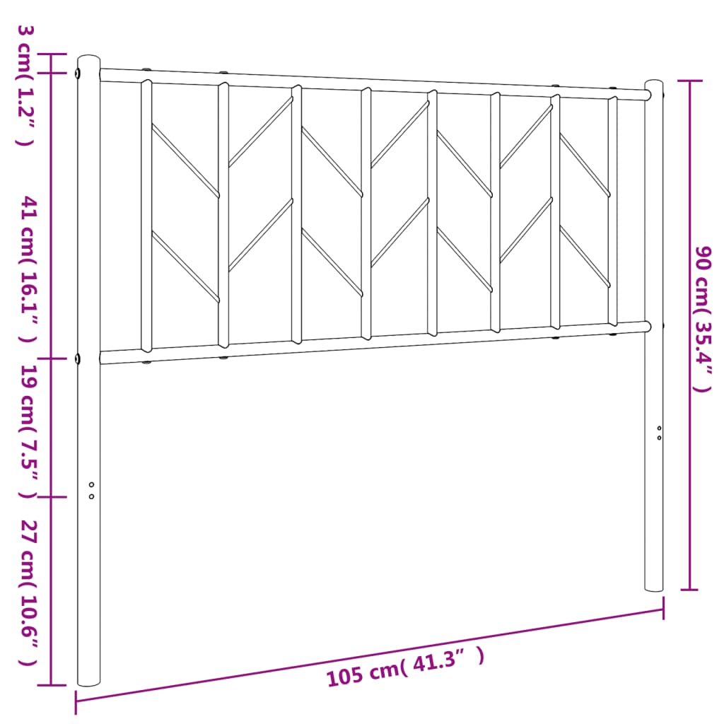 vidaXL Cabeceira de cama 100 cm metal branco