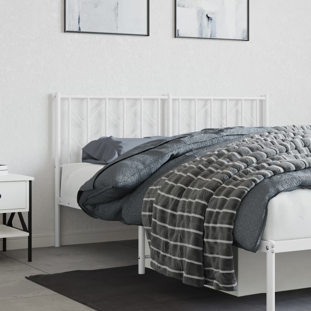 vidaXL Cabeceira de cama 150 cm metal branco