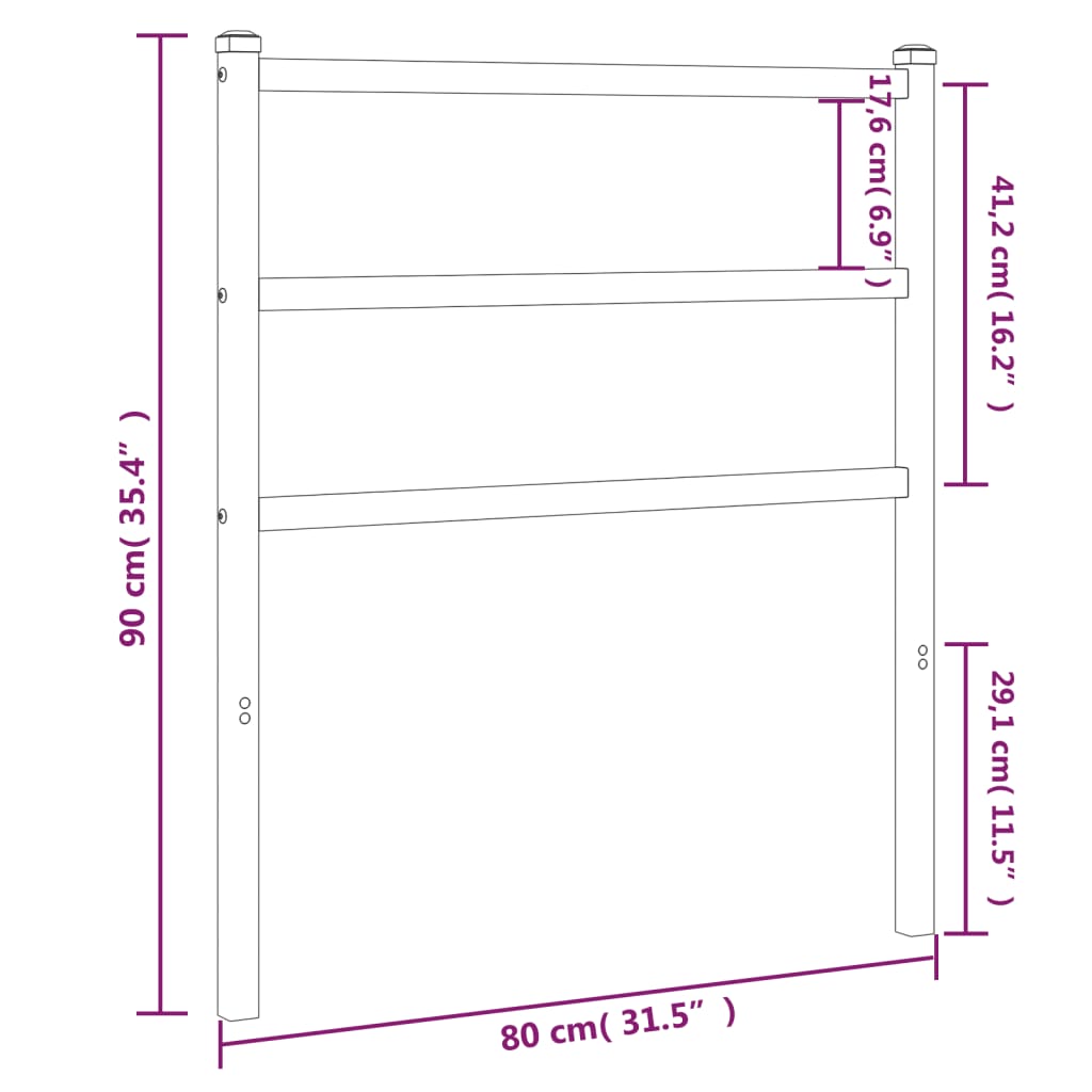 vidaXL Cabeceira de cama 75 cm metal branco