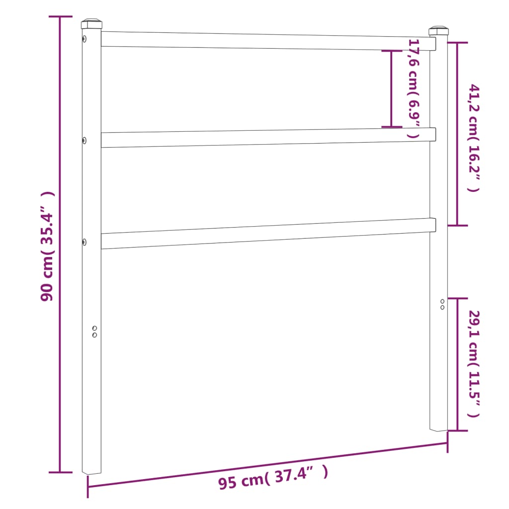 vidaXL Cabeceira de cama 90 cm metal branco